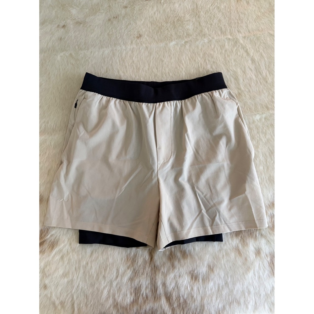 VRST Elevate 2-In-1 Short Mens Small Stone Black 5 Inch Training Shorts NEW